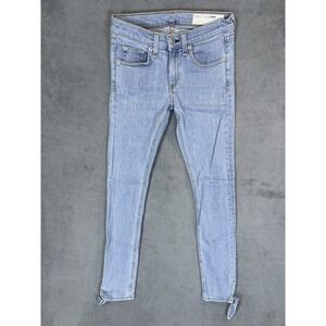 Rag And Bone Jeans Womens 24 Blue Light Wash Low Rise Slim Skinny Ankle Tie